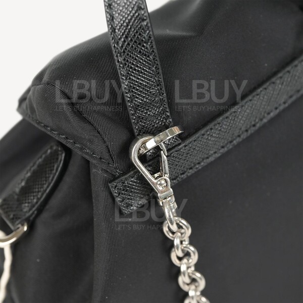 Prada-Prada Re-Nylon and Saffiano Leather Backpack Crossbody Black