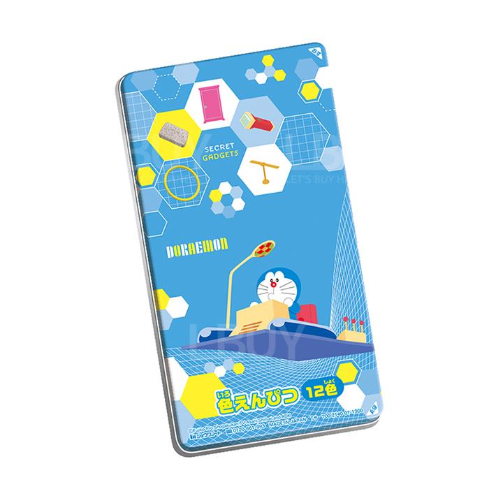 多啦A梦颜色笔12色 时光机图桉铁盒