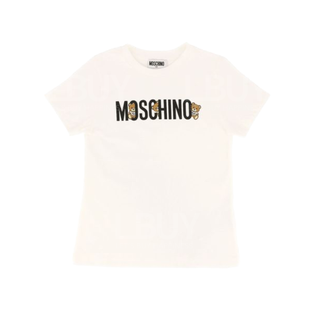 Moschino 童装白色棉质logo Tee