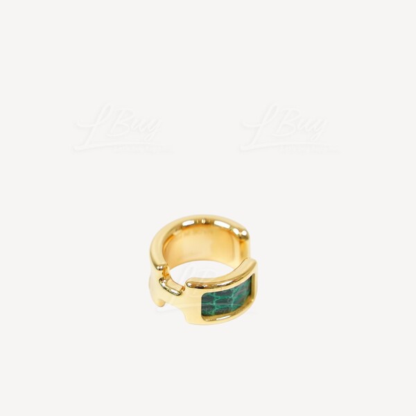 Hermès-Hermes Olympe Ear Cuff Vert Moyen ghw lizard Skin