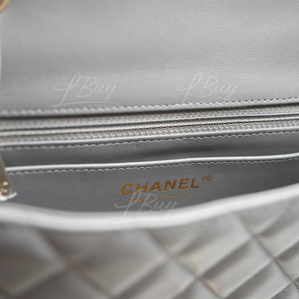 Chanel-Chanel 經典20cm灰黑色垂蓋手袋A69900