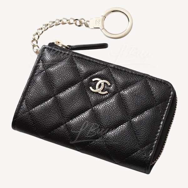 Chanel-Chanel Zipper Coin Wallet Card Holder with Key Holder