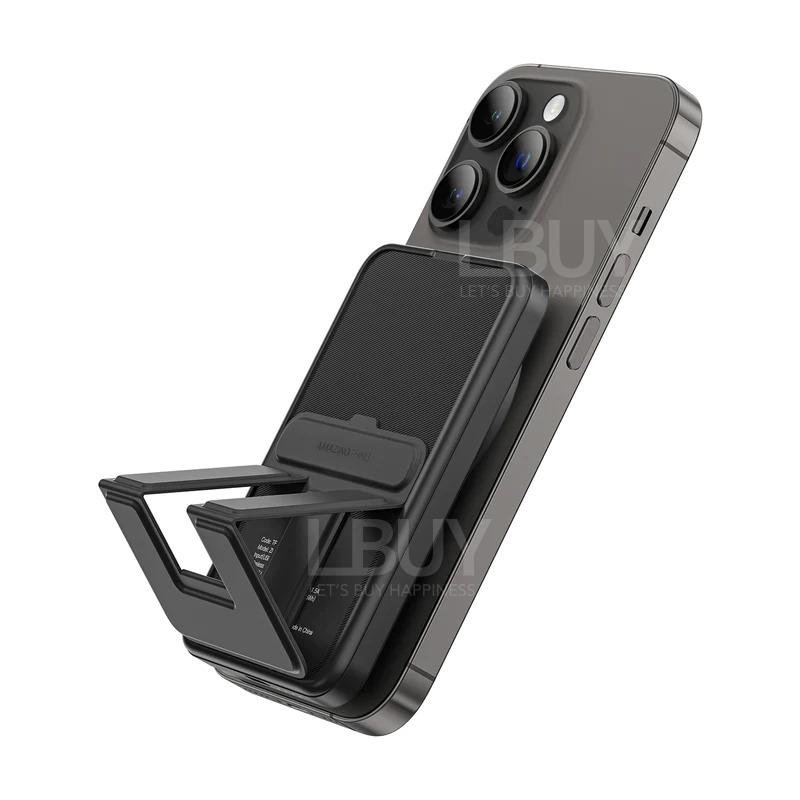 AMAZINGthing  USB-C 薄身磁吸 无线移动电源连支架 5000mAh PD22.5W 黑色