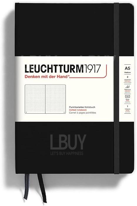 德国 LEUCHTTURM1917 硬壳笔记本 A5／圆点 / 黑色 / 329398