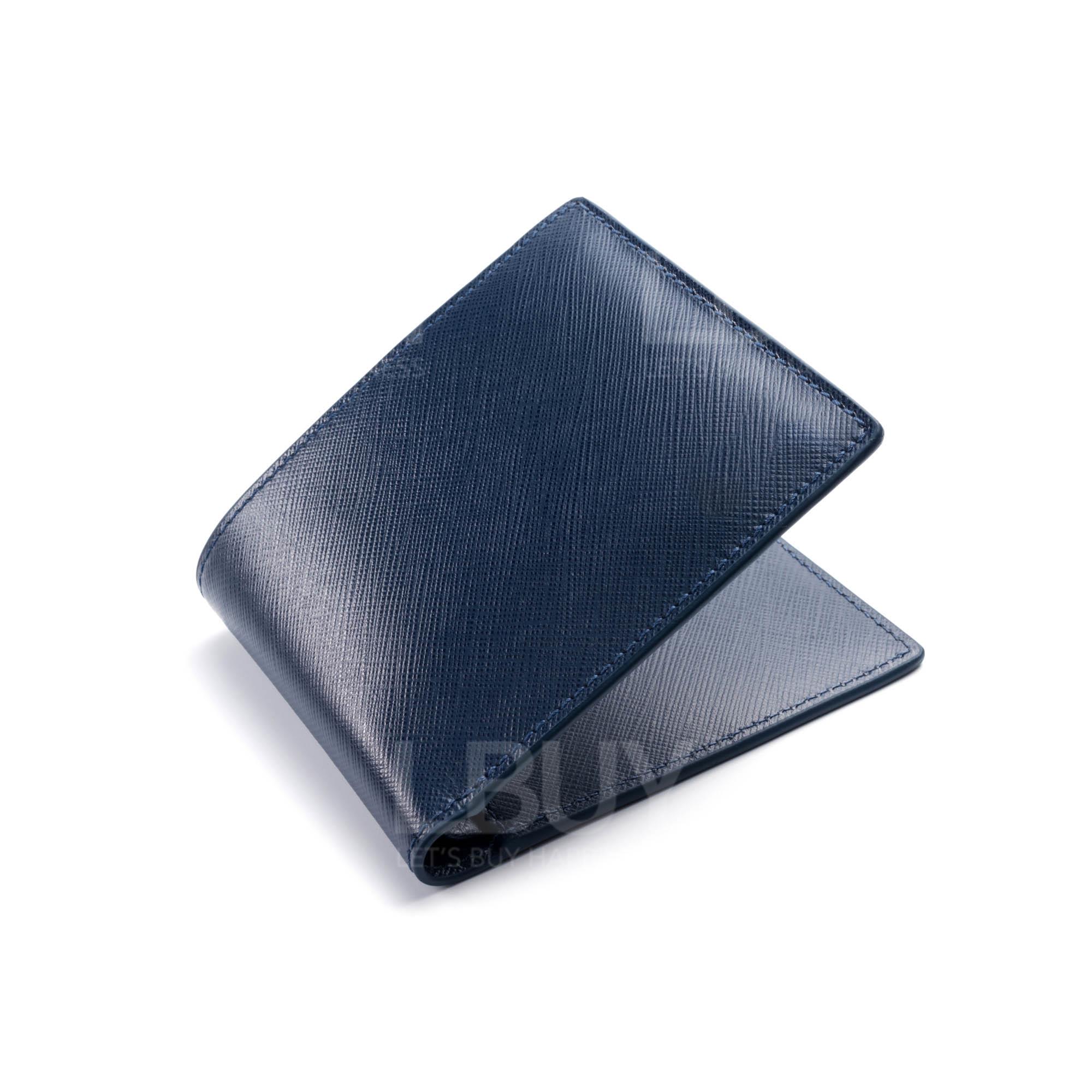 Senzaltro Short Wallet -  Saffiano Blue