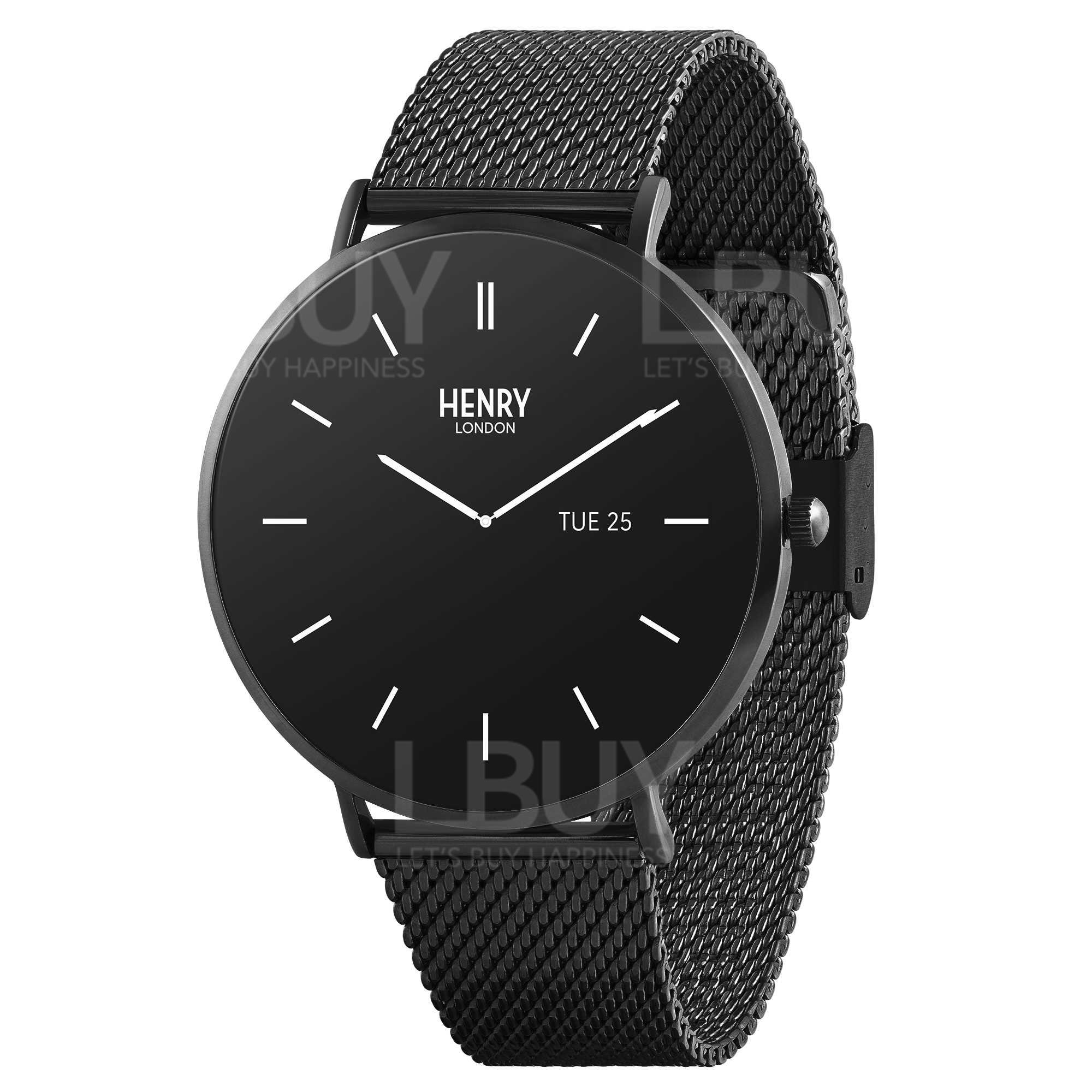 Henry London 智能手錶 (黑色和黑色网带) HLS65-004