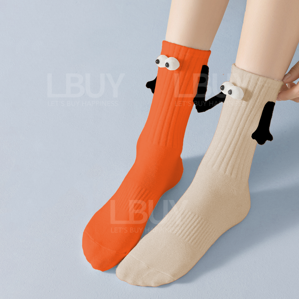 Hang Hang Magnetic Socks 2 Pairs Orange & beige