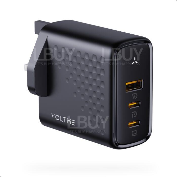 VOLTME Revo 100 - PD100W (USB-C x2+USB-A) 三端口快速充电器（英规）- 黑