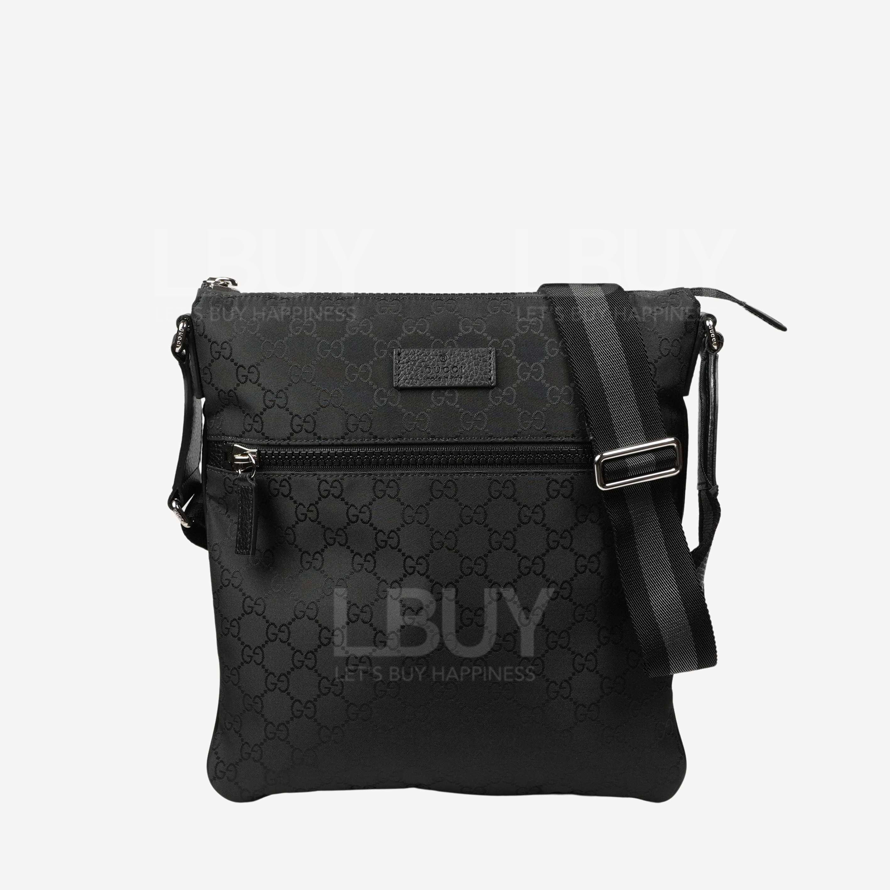 Gucci GG Logo Canvas Crossbody Bag Black 449183