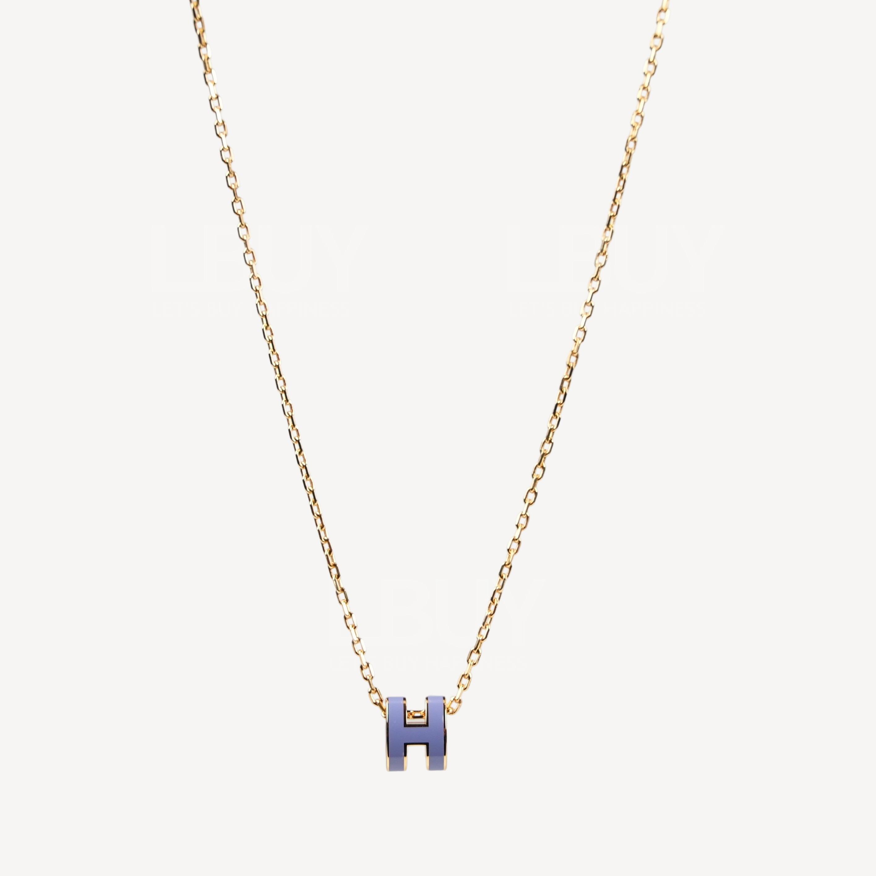 Hermes Mini Pop H Necklace Lilac ghw