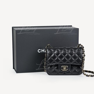 Chanel Classic Gold Colour CC Loho Flap Bag Black 17cm A35200