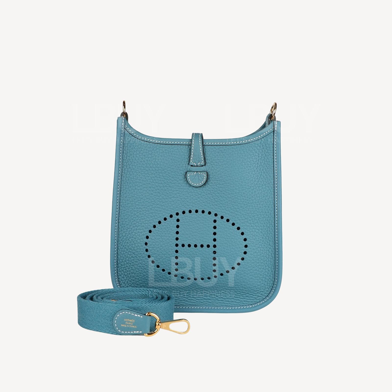 Hermes Mini Evelyne 16 Amazone Bag 牛仔藍 金扣