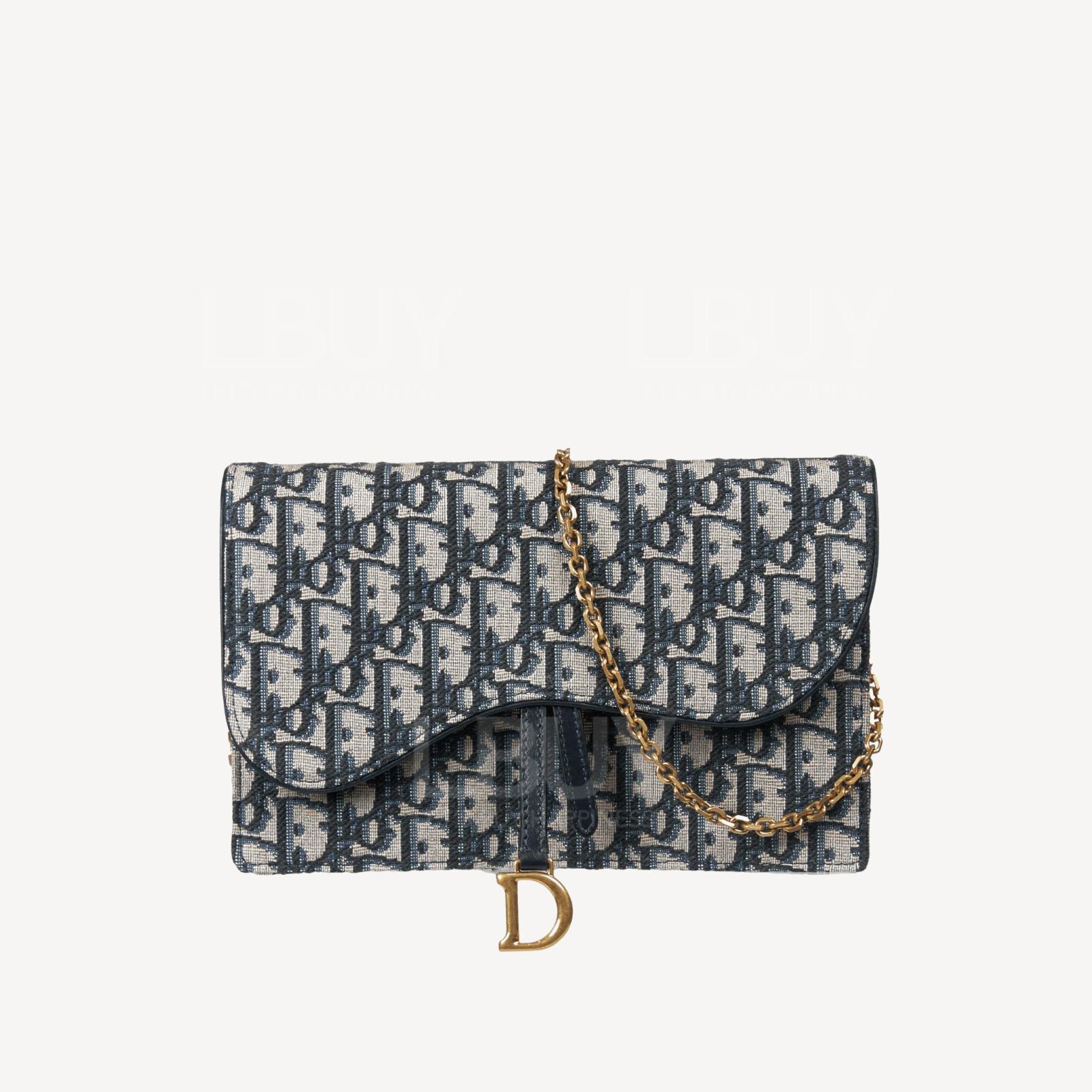 Dior Saddle Blue Oblique Chain WOC S5620