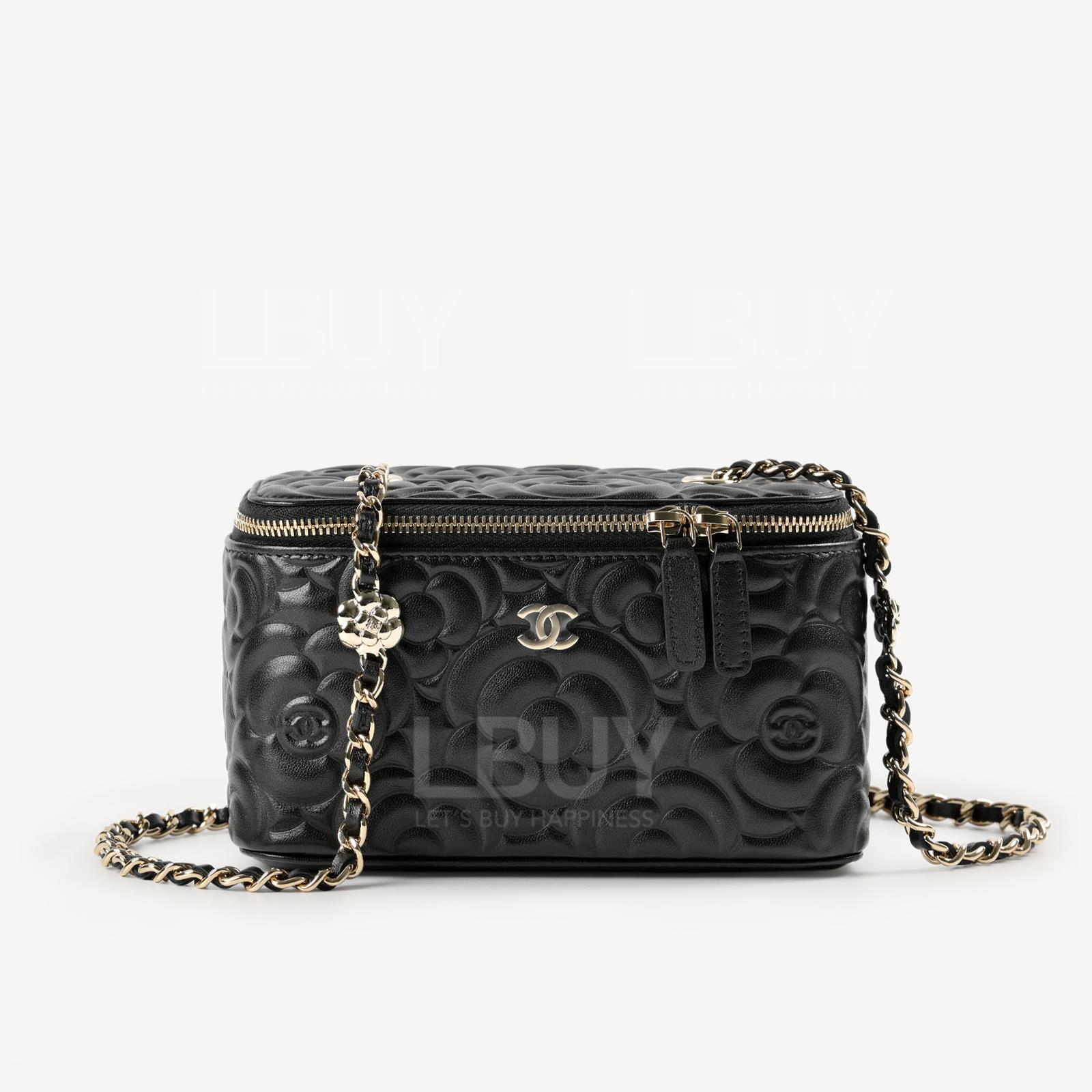 Chanel立體山茶花鏈帶長型化妝箱包 AP2089