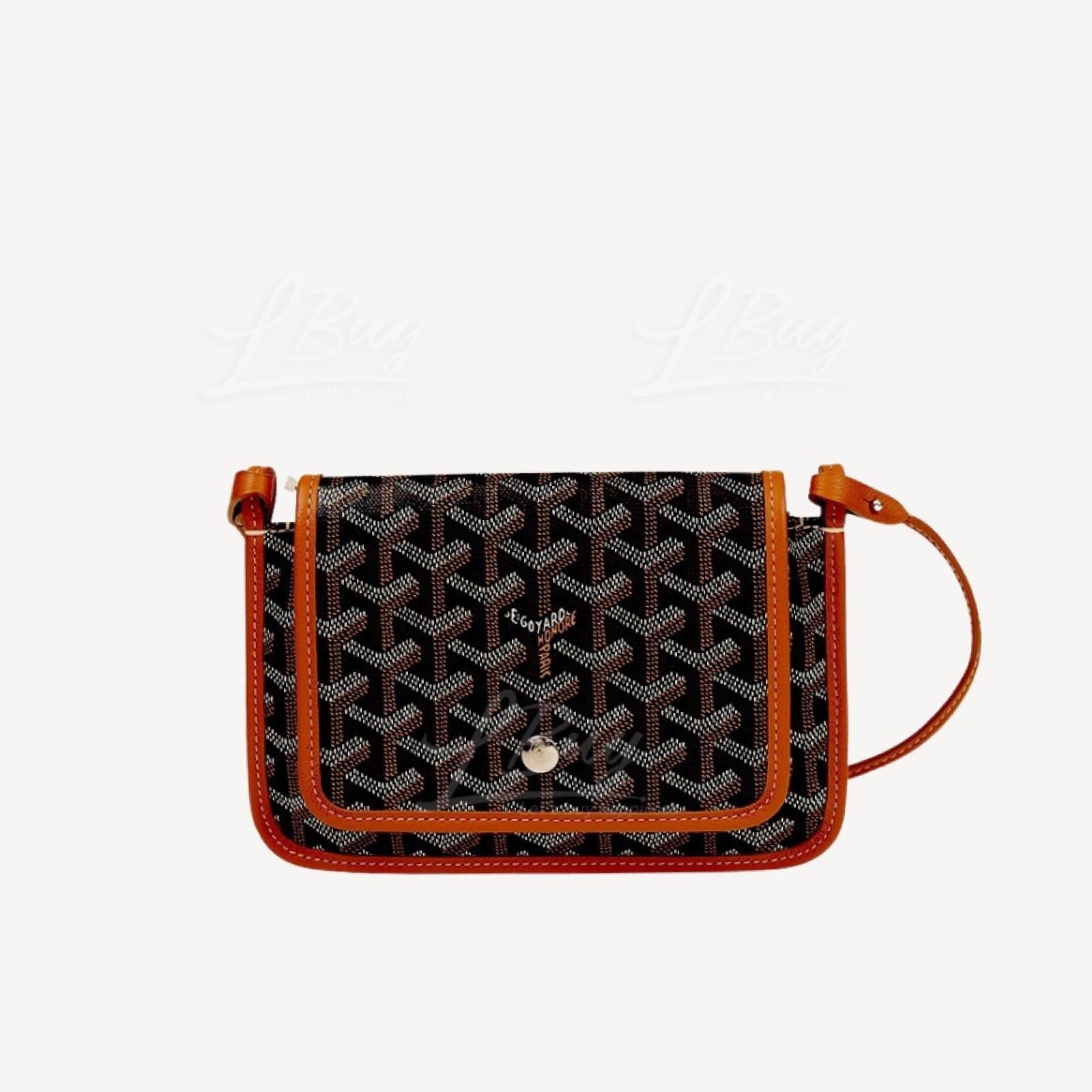 Goyard Plumet Pocket Wallet Shoulder Bag WOC Black and Tan