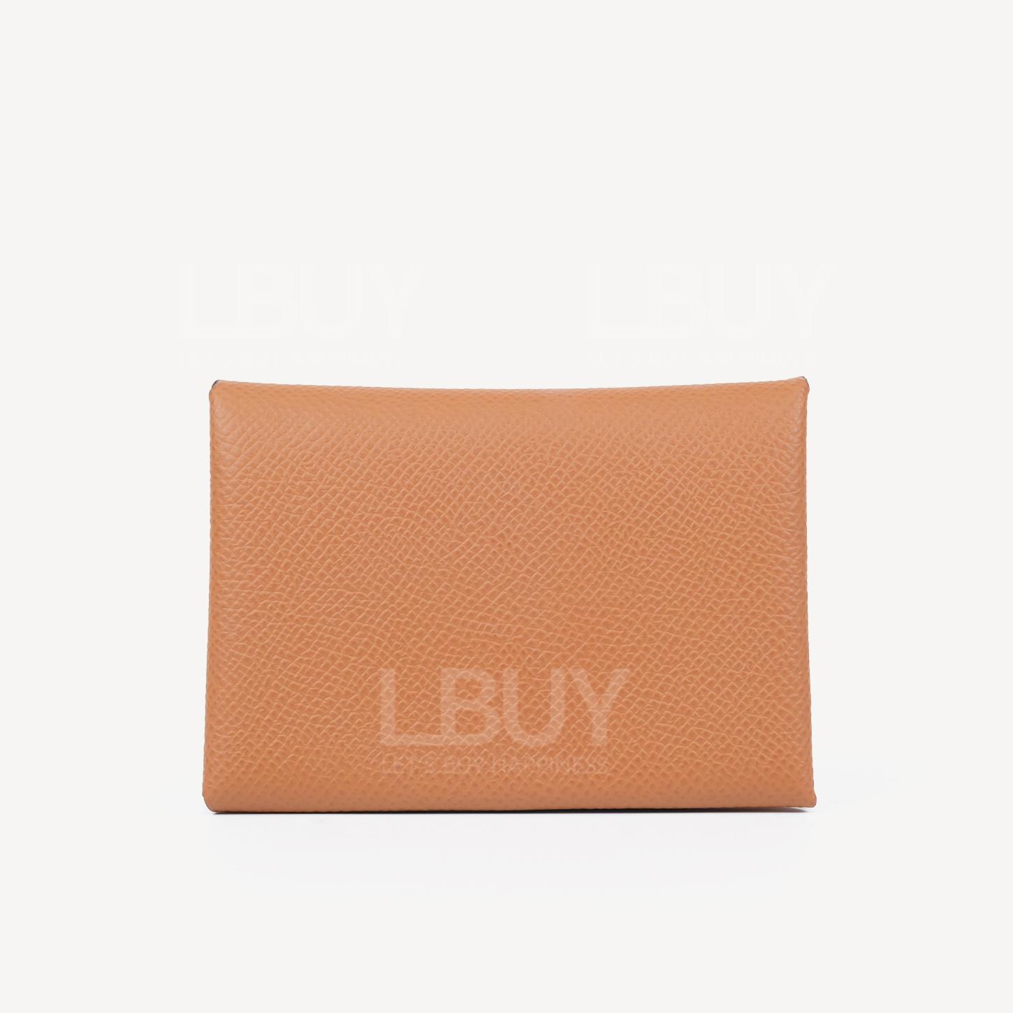 Hermes Calvi Duo Compact Verso 双色卡片套 金色配气泡绿