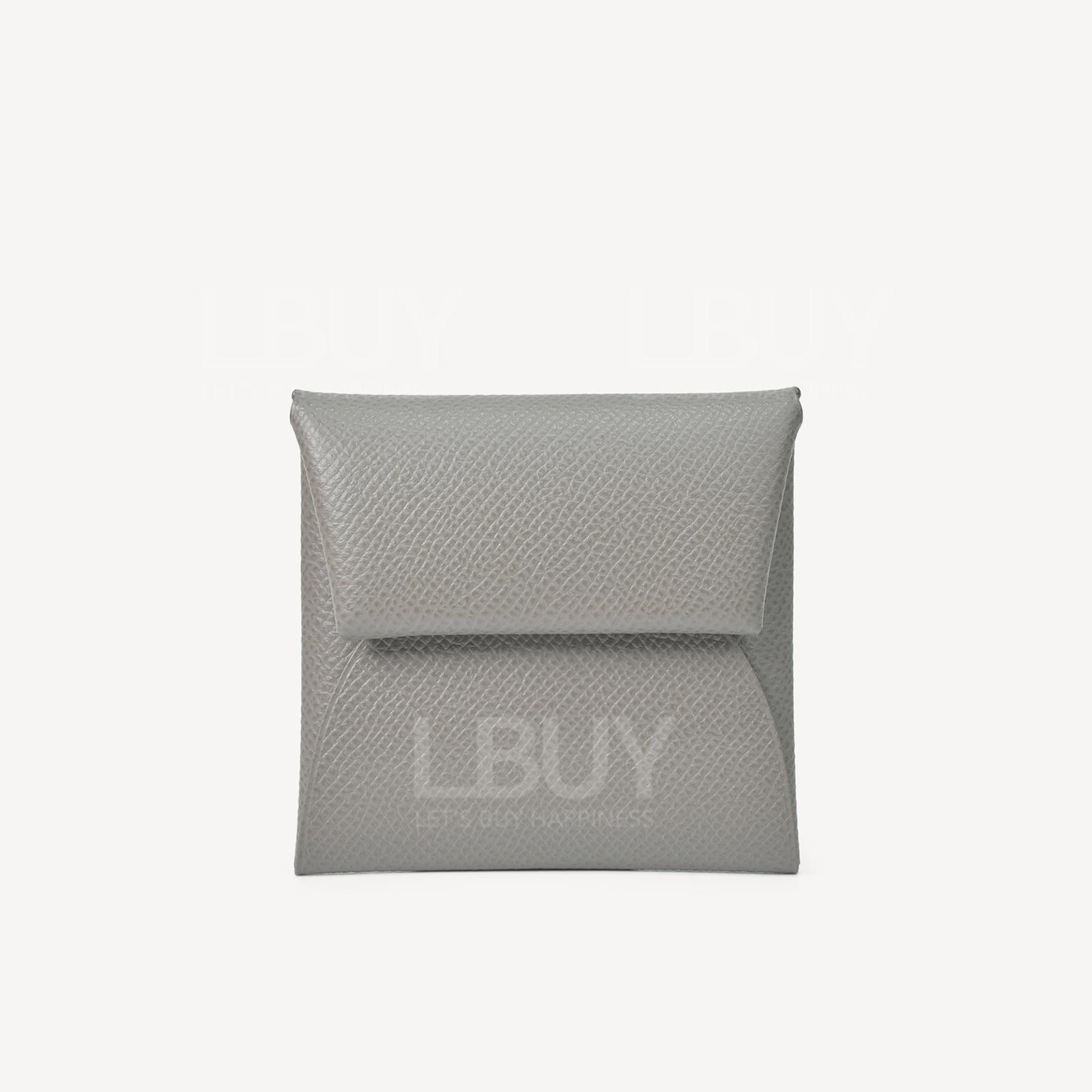 Hermes Bastia Verso Change Purse Etain with Vert Criquet