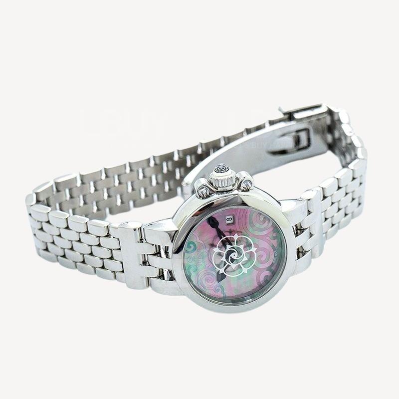 TudorClair De Rose Stainless Steel Automatic Mother of pearl Dial Ladies Watch