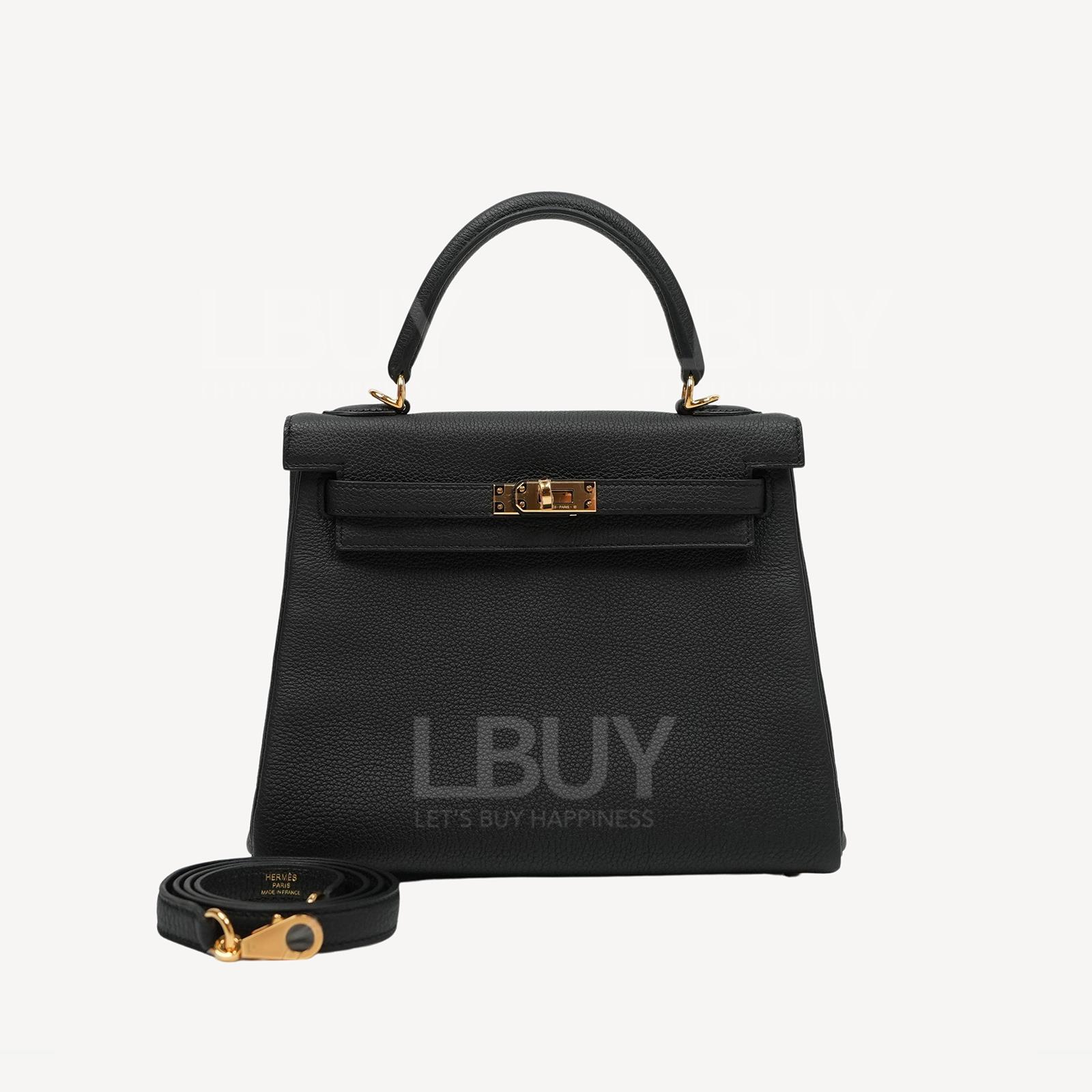Hermes Kelly 25 Bag Black ghw