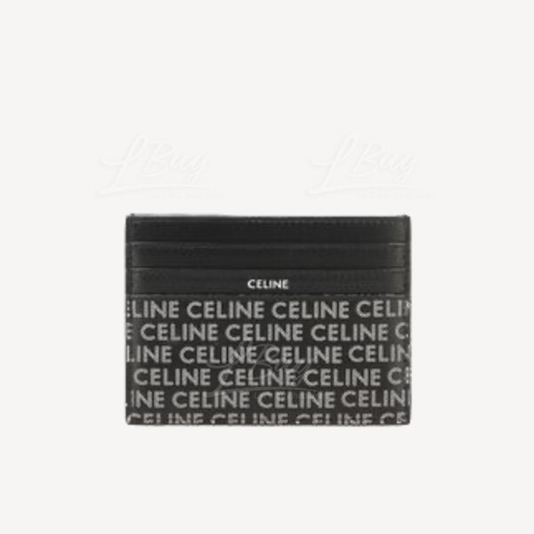 ☆☆CELINE☆☆ 23FW logo printing card wallet black 10B703 D Celine Card Holder Satinated Calfskin Triomphe Embossed