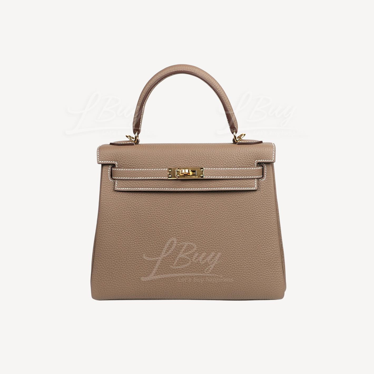 Hermes Kelly 25 Bag Etoupe ghw