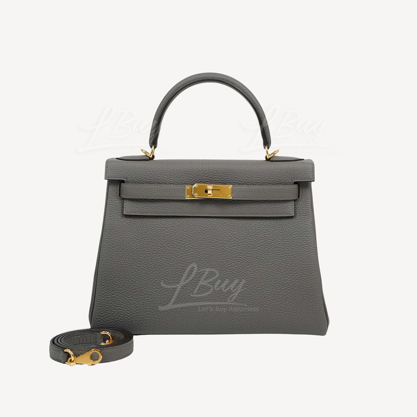 Hermes Kelly 28 Bag 8F Gris Etain ghw
