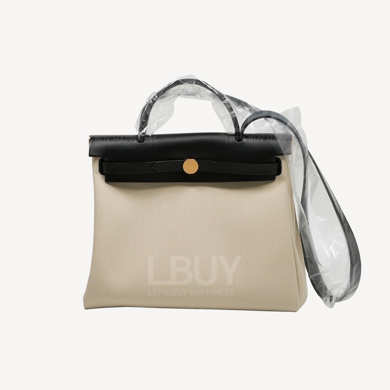 Hermes Herbag Zip 31 Retourne Bag Beton Canvas Black ghw