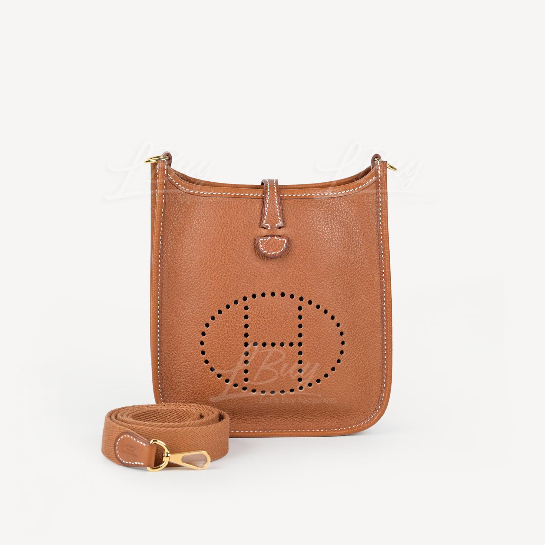 Hermes Mini Evelyne 16 Amazone Bag 原色馬鞍皮 金扣