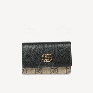 Gucci GG Logo MARMONT皮革鑰匙包 黑色 456118