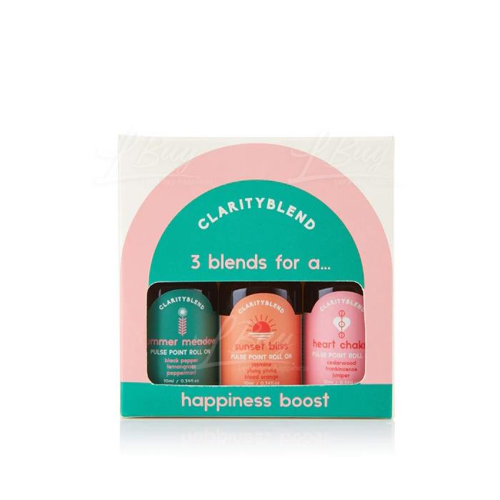 CLARITY BLEND Pulse point roller collection 3 pcs set for Happiness Boost 3 x 10ml