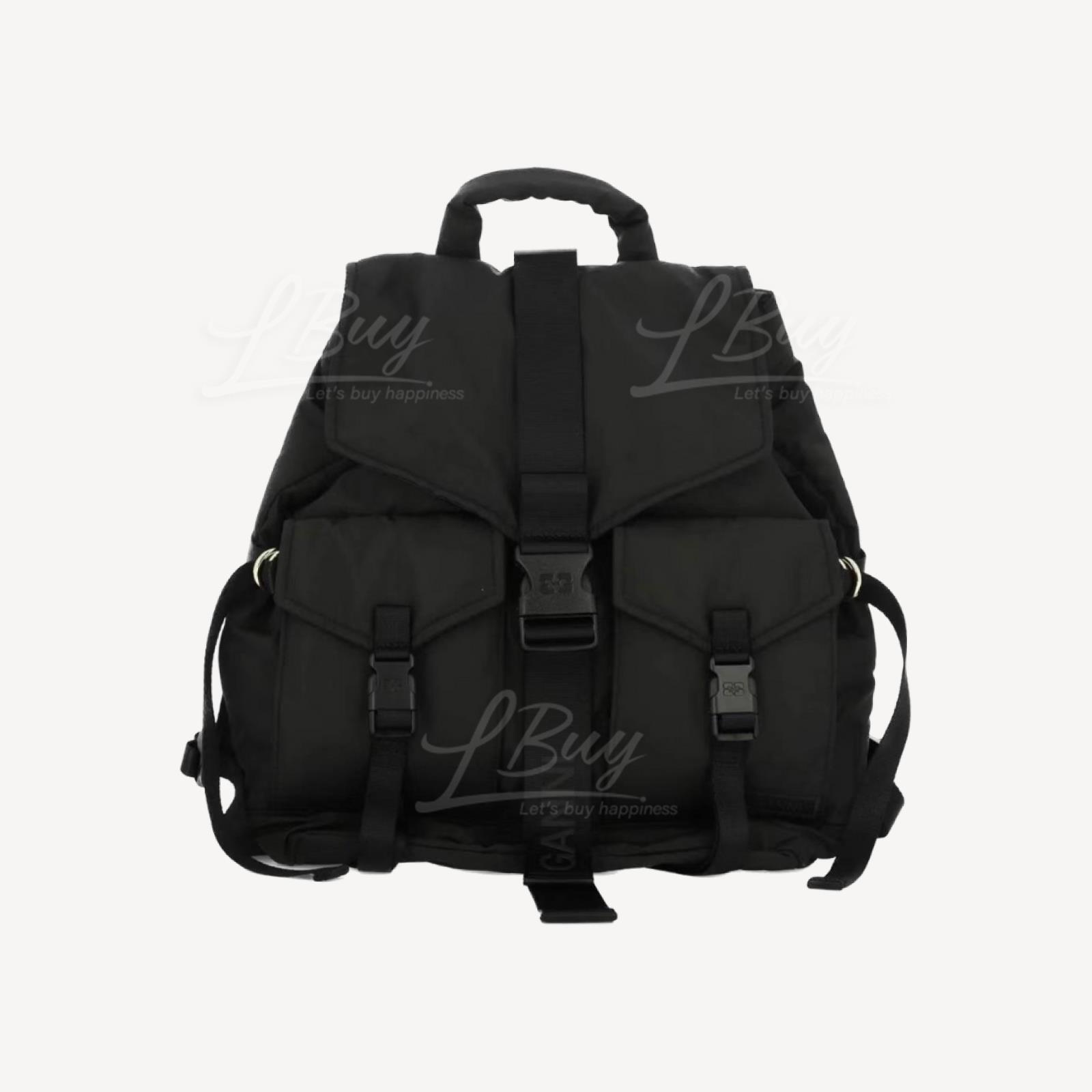 Ganni Black Tech Backpack 黑色尼龙背囊背包书包