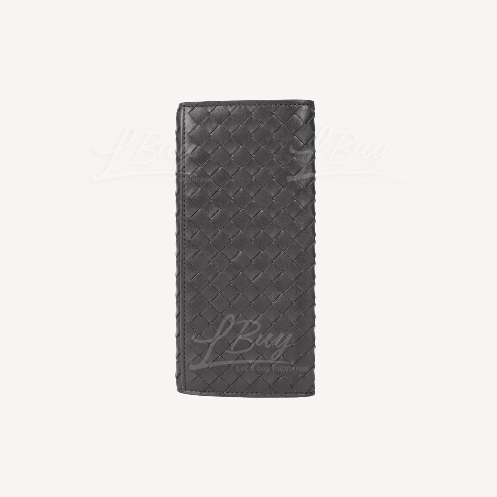 Bottega Veneta Dark Brown Woven Card Slot Long Wallet 120697