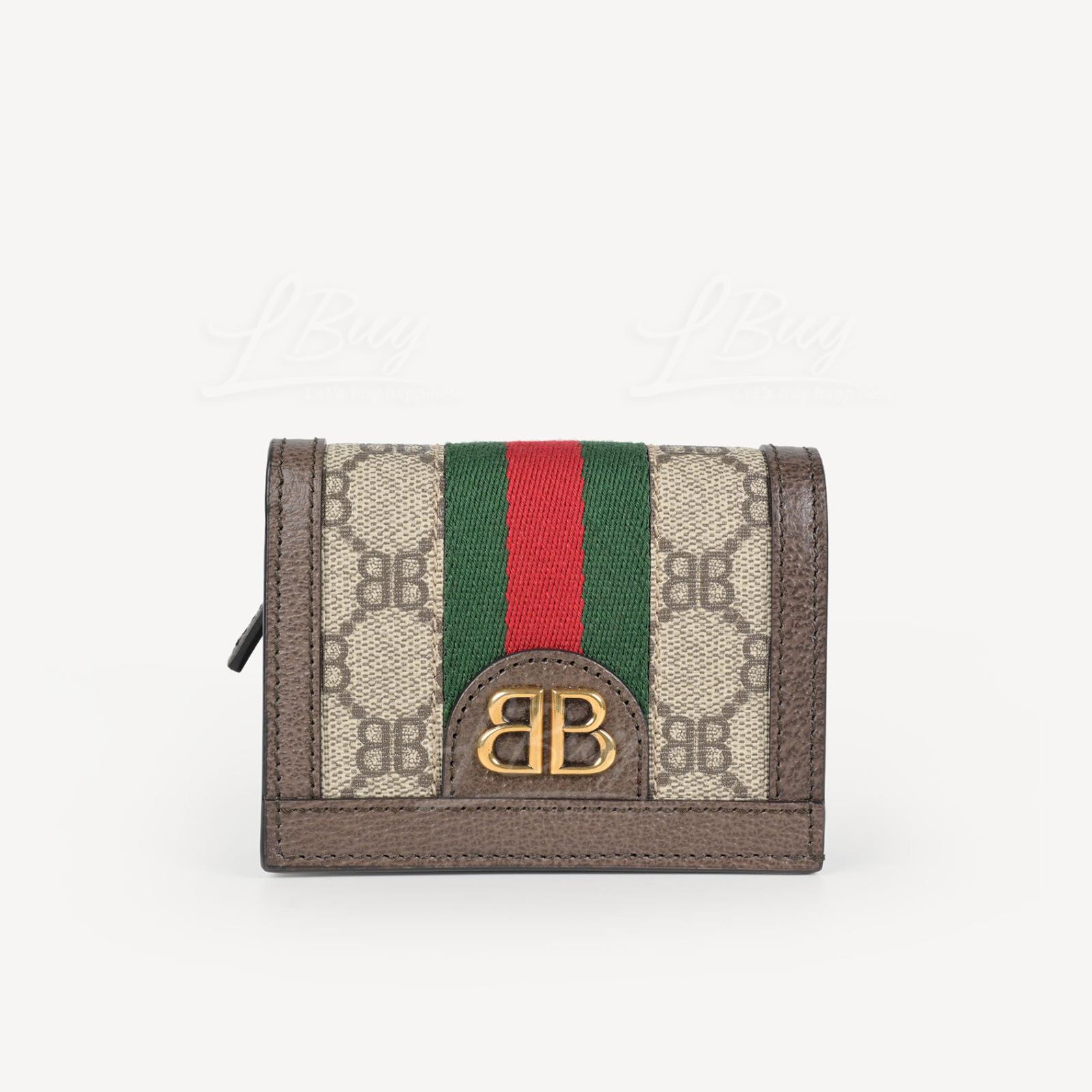 Gucci X Balenciaga The Hacker Project Women's Hacker Card Case Wallet in Coated Canvas in Beige