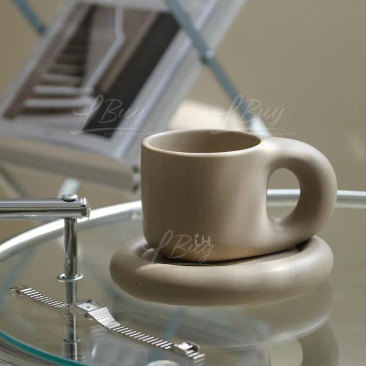 iHYGGE 北欧陶瓷咖啡杯 - 咖啡色
