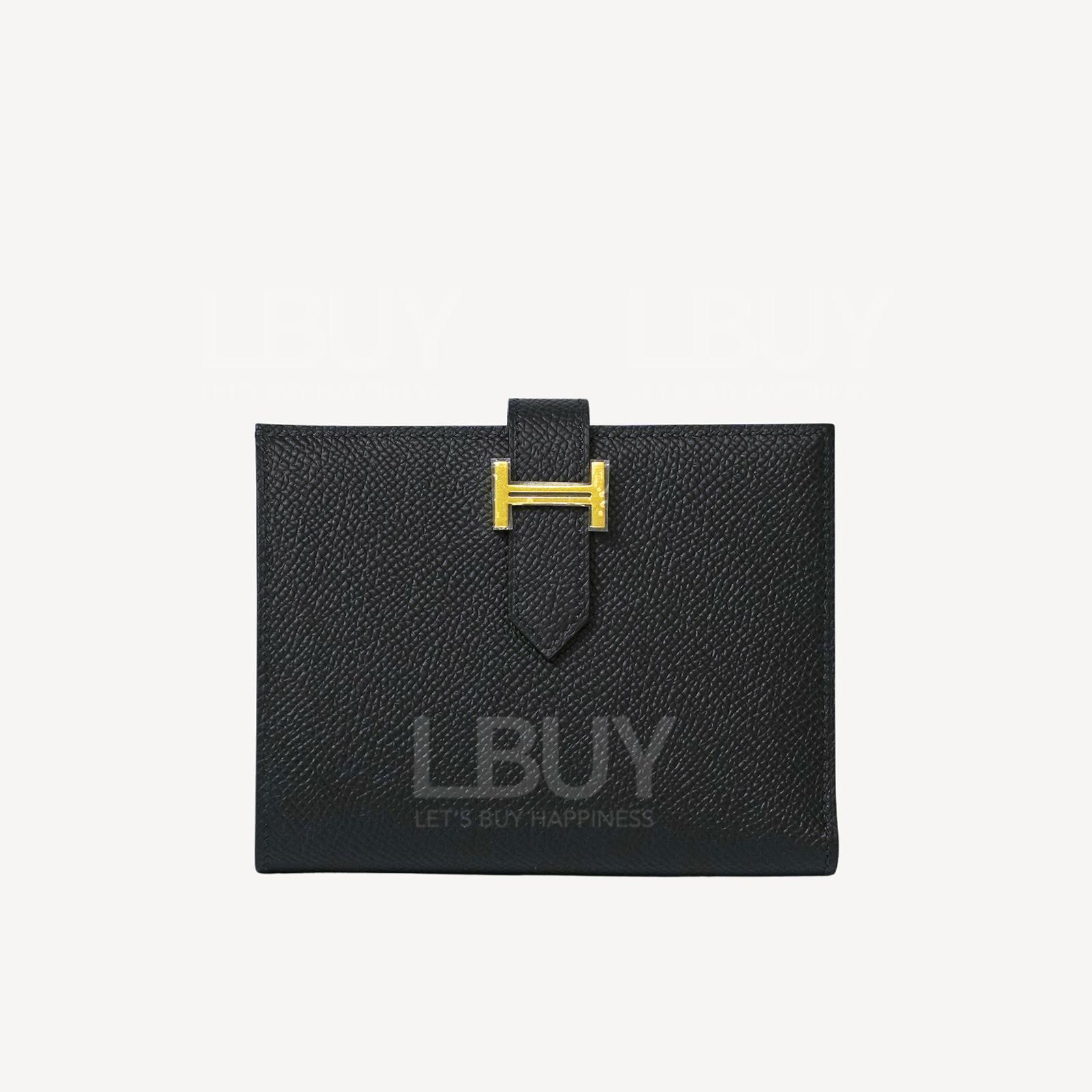 Hermes Bearn Compact Wallet Wallet Black ghw