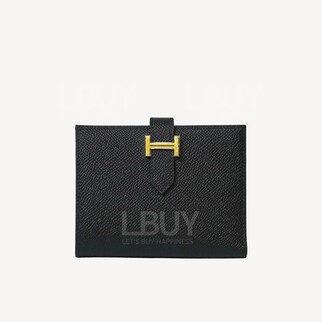 Hermes Bearn Compact Wallet 短銀包 黑色金扣