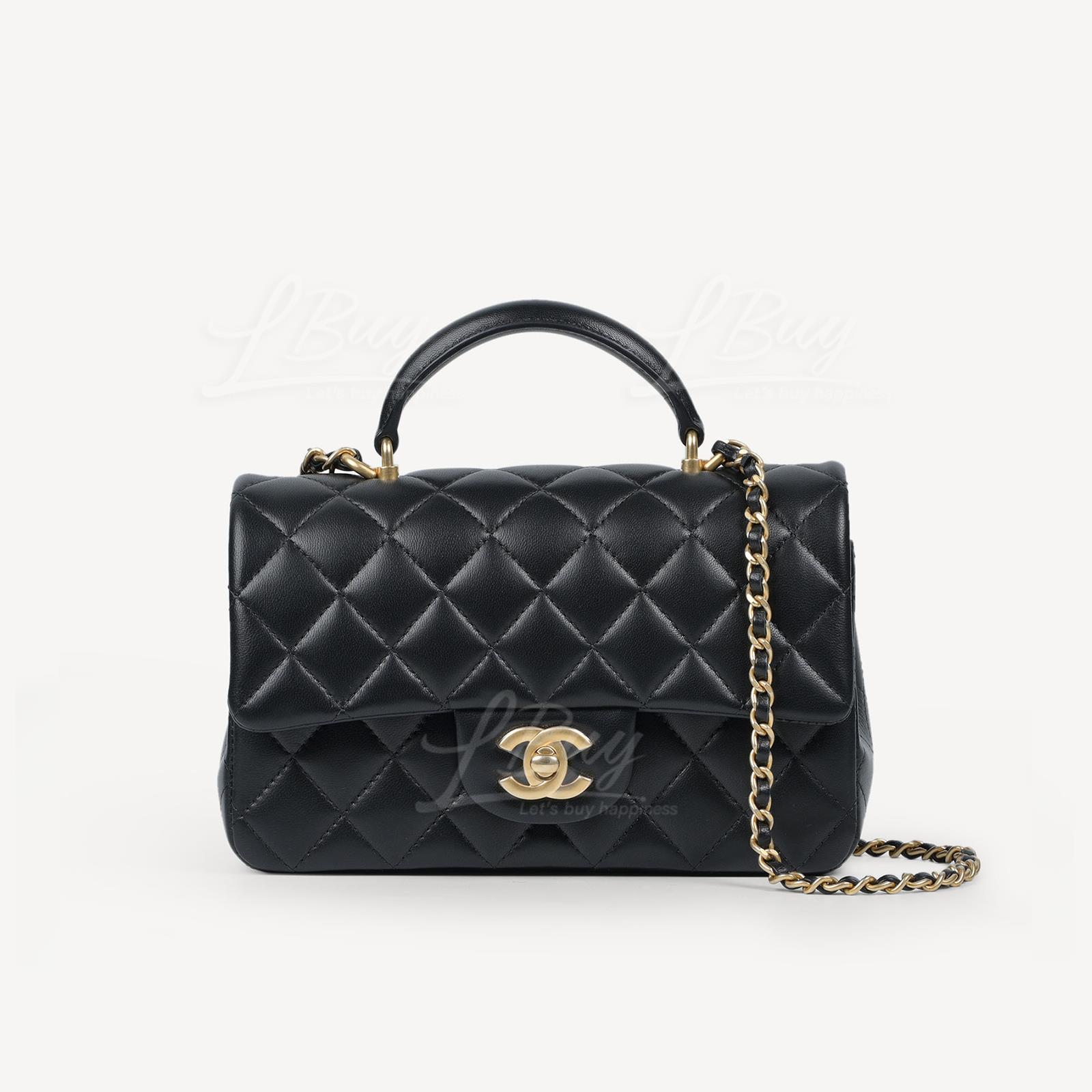 Chanel Black Flap Bag with Top Handle AS2431