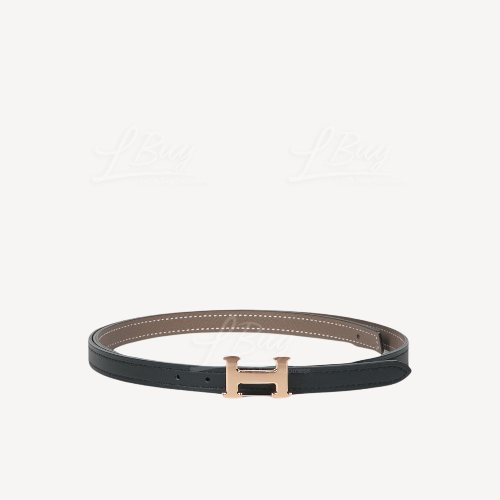 Hermes H Belt Buckle & Reversible Leather Strap 13mm 双面皮带 黑色 大象灰 玫瑰金扣