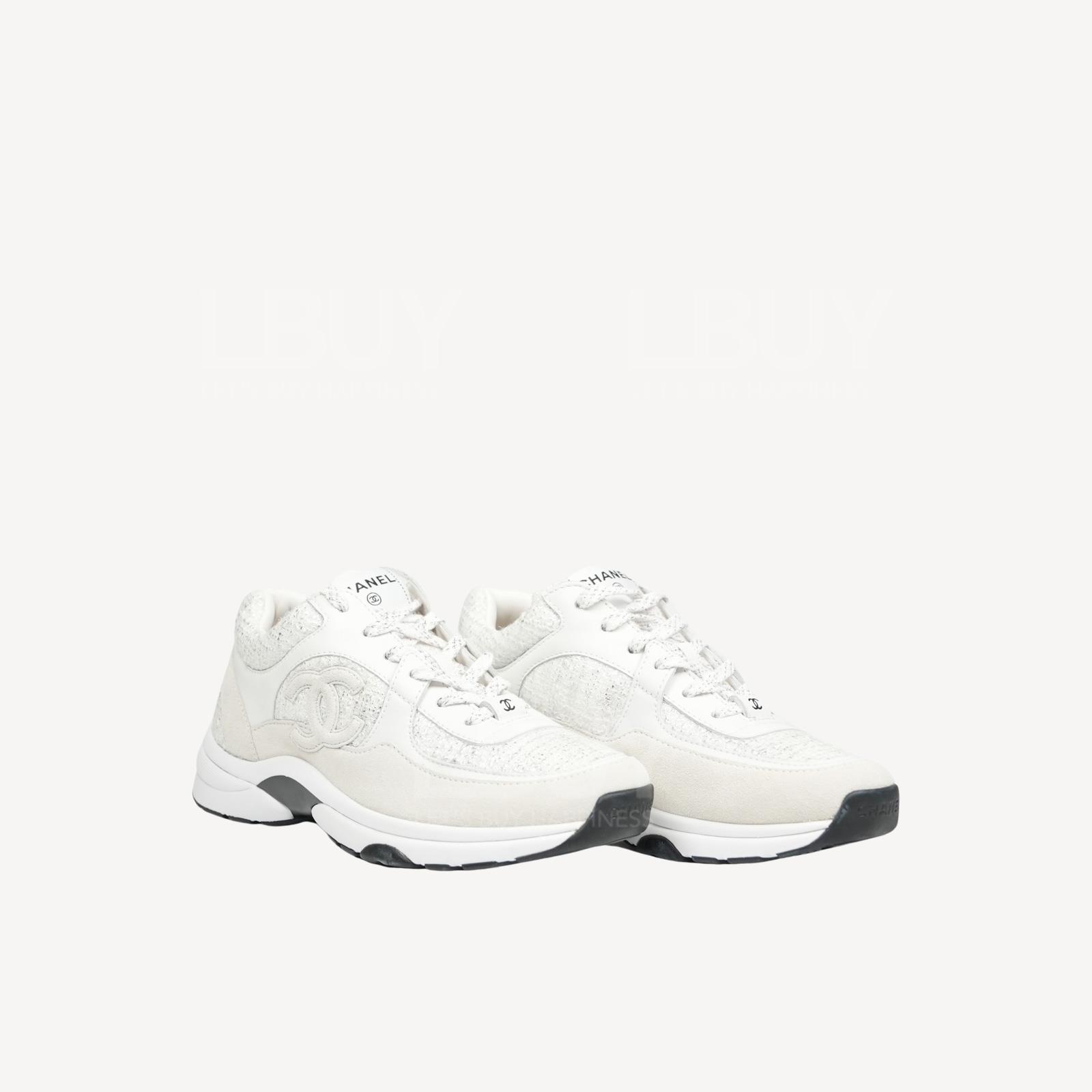 Chanel White CC Logo White Sneakers G38299