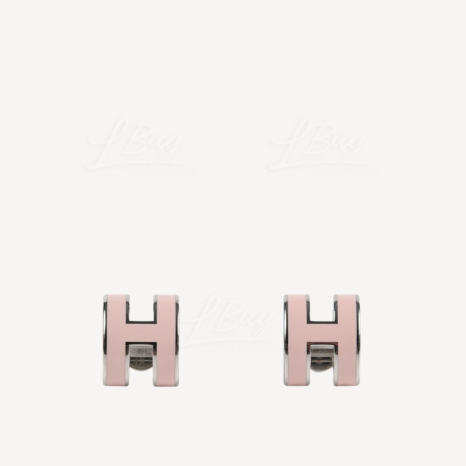 Hermes Pop H Earrings 耳环 糖果粉配银色