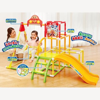 麵包超人 4WAY 4in1 鞦韆、攀登架、滑梯、單槓 棚架遊樂場組合（可摺）