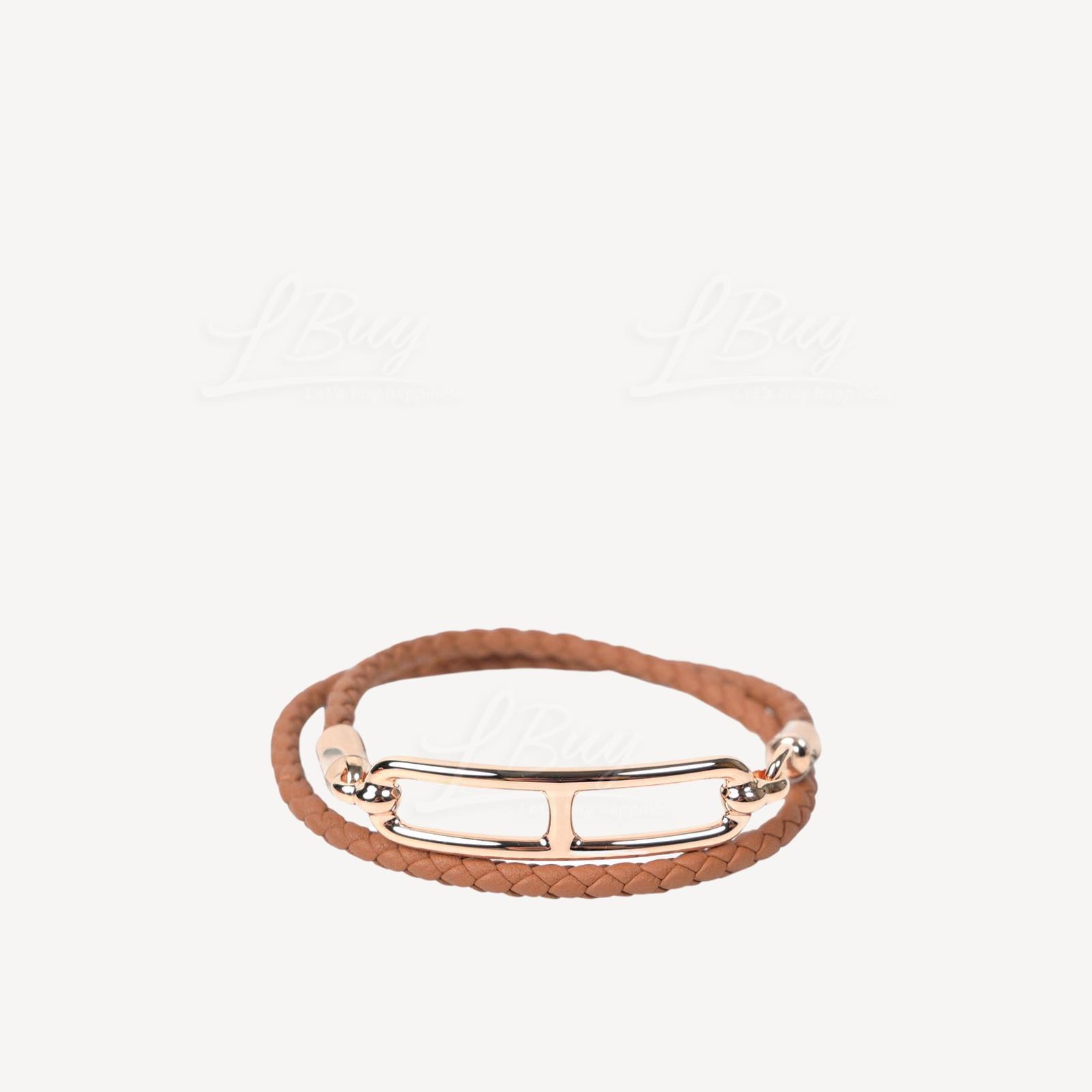 Hermes Roulis Double Tour Bracelet Gold with Rose Gold Hardware