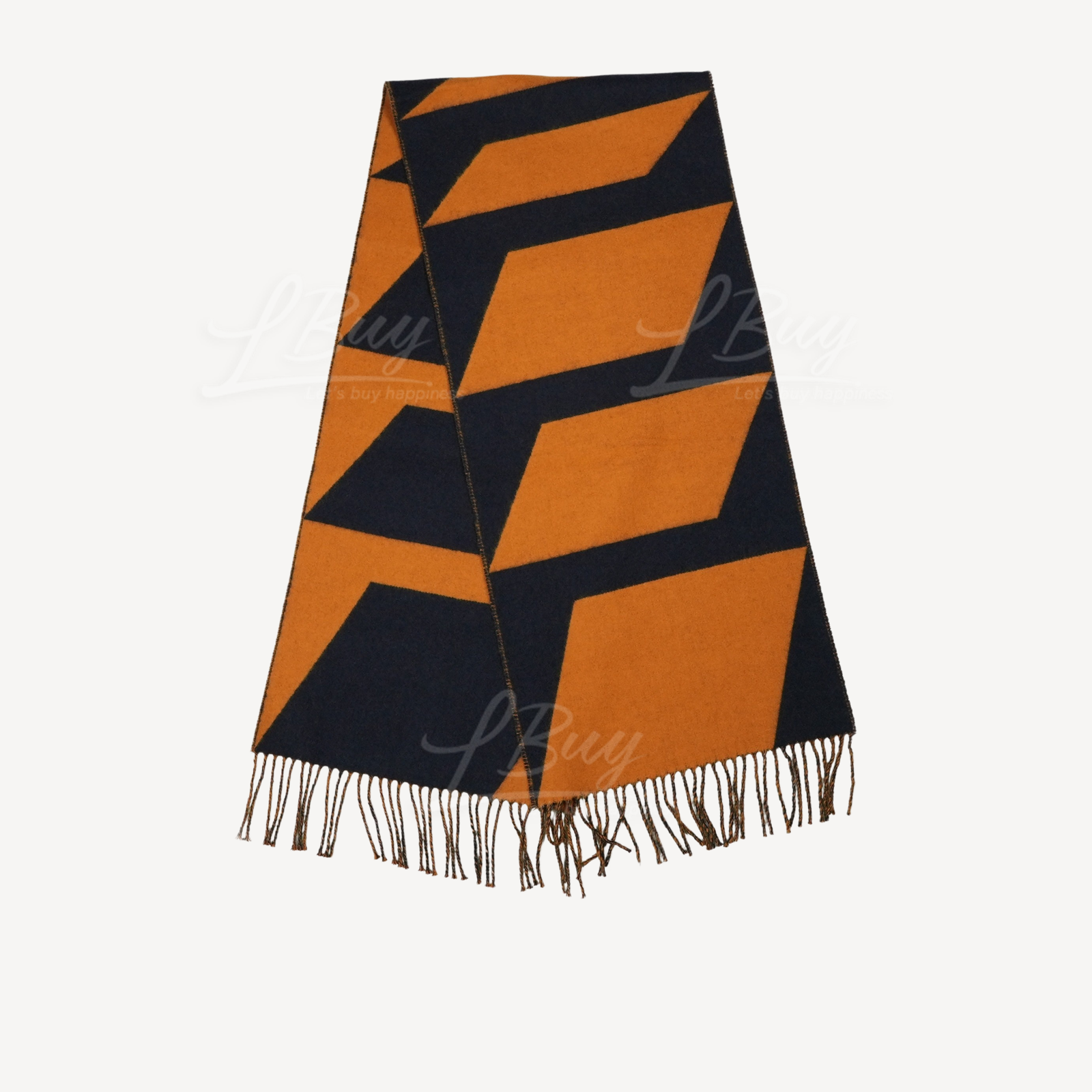Hermes Casaque Optique Muffler Jaune Marine