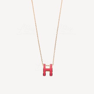 Hermes Pop H Necklace S7 Rose Extreme with Rose Gold Plated Hardware