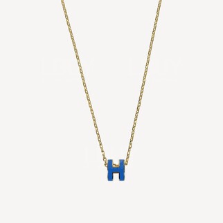 Hermes Mini Pop H Necklace 項鍊 寶石藍配金色