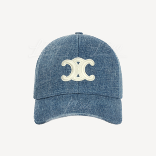 Celine Triomphe Baseball Cap In Denim Union Wash Dark Union Wash