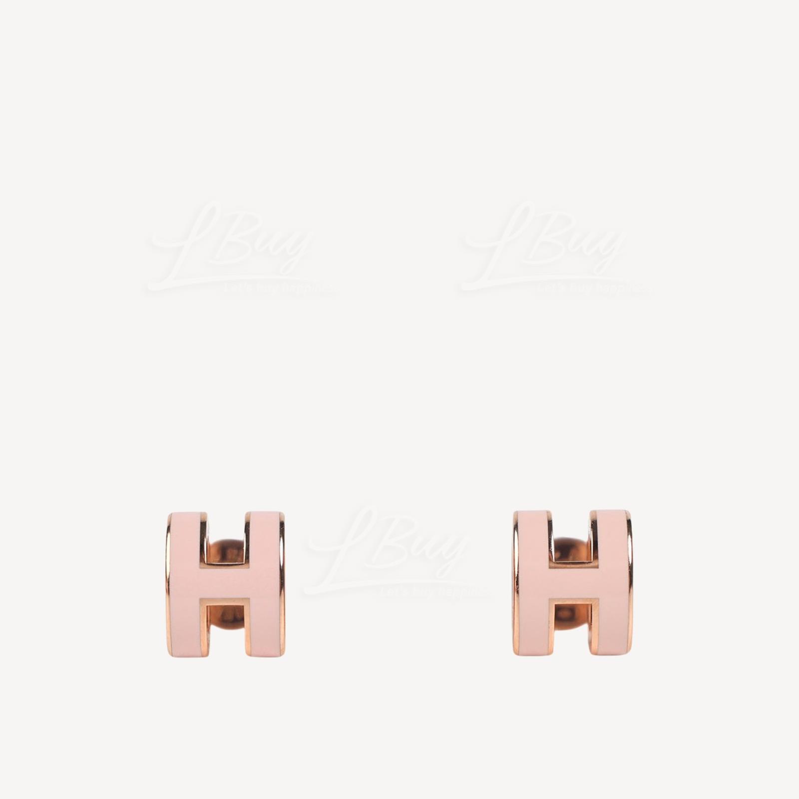 Hermes Mini Pop H Earrings 耳环 糖果粉配玫瑰金色