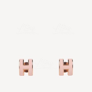 Hermes Mini Pop H Earrings 耳环 糖果粉配玫瑰金色