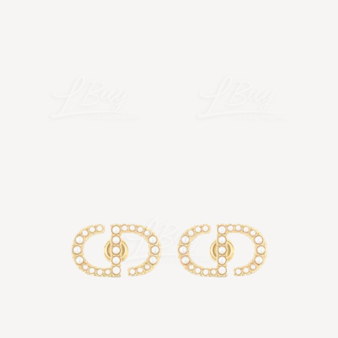 Dior Petit CD 金色配樹脂珍珠耳環 E1742