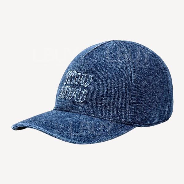 Miu Miu Baseball Cap in Denim Blue